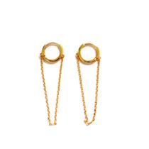Brinco Argola com Corrente, Dourado Brinco Argola com Corrente, Dourado