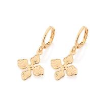 Brinco argola com flor banhado a ouro 527511
