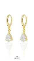 Brinco Argola com Gota - Cod 951 Banhado a ouro 18k