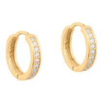 Brinco Argola Com Pedra Em Ouro 18k