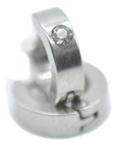 Brinco Argola Com Pedra Strass 6mm Masculino Feminino