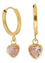 Brinco Argola Com Pingente Coração Ouro 18k Infantil Adulto