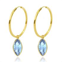 Brinco Argola Com Pingente Ouro 18k