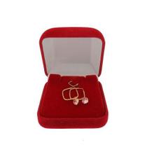 Brinco Argola Com Pingente + Pingente Coração 8mm Ouro 18k