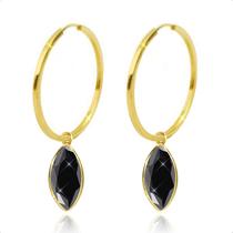 Brinco Argola Com Pingentes Em Ouro 18k 750