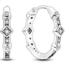 Brinco Argola com Zircônia em Prata 925