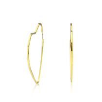 Brinco Argola Coração 3,5 cm em Ouro 18K