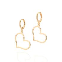 Brinco argola coração banhado a ouro 527286 Rommanel Brinco argola coração banhado a ouro 527286 Rommanel