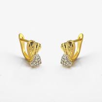 Brinco Argola Coração Cravejado Banhado a Ouro 18K