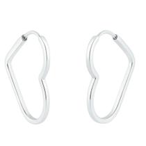 Brinco Argola Coração Em Prata 925 Delicado 3cm Fio Quadrado Brinco Argola Coração Em Prata 925 Delicado 3cm Fio Quadrado