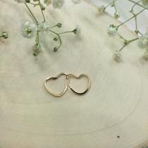 Brinco Argola Coração Pequena Ouro 18K Brinco Argola Coração Pequena Ouro 18K