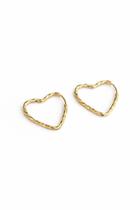 Brinco Argola Coração Torcido Ouro 18k - 0.80 Brinco Argola Coração Torcido Ouro 18k - 0.80