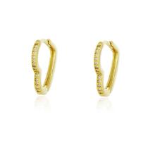 Brinco Argola Coração Via - Banho Ouro 18K Brinco Argola Coração Via - Banho Ouro 18K