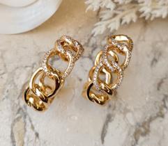 Brinco Argola Correntaria Microcravejada