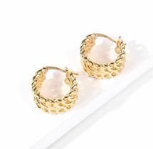 Brinco Argola Corrente Dourado Vintage Delicado D6365