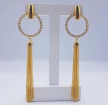 Brinco argola correntes banhado a ouro 18k Brinco argola correntes banhado a ouro 18k