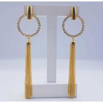 Brinco argola correntes banhado a ouro 18k Brinco argola correntes banhado a ouro 18k