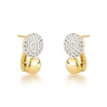Brinco Argola Cravejada com detalhe polida Banhada a Ouro 18k Brinco Argola Cravejada com detalhe polida Banhada a Ouro 18k