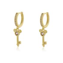 Brinco Argola Cravejada Com Pingente Mickey