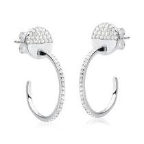 Brinco Argola Cravejada De Prata 925 Brinco Argola Cravejada De Prata 925
