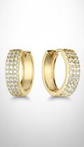 Brinco Argola Cravejada Zircônia Dourado Ouro 18k - Congratulations Store