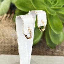 Brinco Argola cravejado banhado a ouro 08.4801 G Brinco Argola cravejado banhado a ouro 08.4801 G