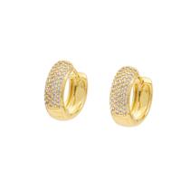 Brinco Argola cravejado de zirconias brilhantes Brinco Argola cravejado de zirconias brilhantes