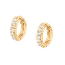 Brinco Argola Cravejado Em Ouro 18k