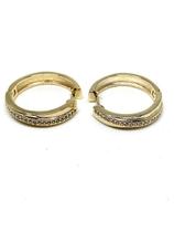 Brinco Argola Cravejado Zircônia Dourado Brinco Argola Cravejado Zircônia Dourado