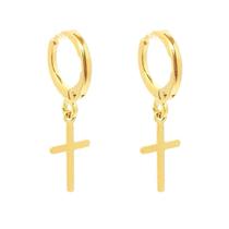 Brinco argola crucifixo ouro