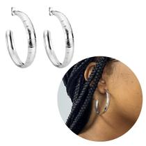 Brinco Argola de aço cirurgico grande fosca não escurece estiloso delicado e moderno