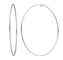 Brinco Argola de Aço Inox 6,5cm Feminino Prateado Moderno Brinco Argola de Aço Inox 6,5cm Feminino Prateado Moderno