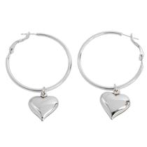Brinco Argola De Coração E Fecho Articulado PRI Style Folheado A Prata Antialérgico