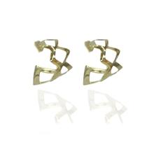 Brinco Argola De Losango Folheado A Ouro 18k