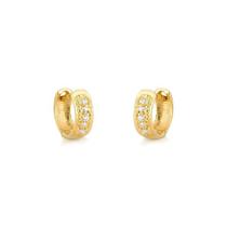 Brinco Argola de Ouro e Moissanites pequeno Brinco Argola de Ouro e Moissanites pequeno