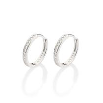 Brinco argola de prata 925 BRANCO 820172 Rommanel Brinco argola de prata 925 BRANCO 820172 Rommanel