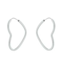 Brinco argola de prata 925 coração liso - prata 925 Brinco argola de prata 925 coração liso - prata 925