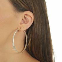 Brinco Argola De Prata Feminina 5 Cm Grossa Joia Maciça Prata 925 Legítima