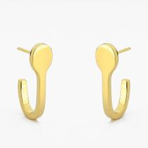 Brinco Argola Delicada Básica Lisa Banhado A Ouro 18K