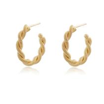 Brinco Argola Designer Torcido Banhado Ouro 18k Brinco Argola Designer Torcido Banhado Ouro 18k