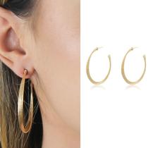 Brinco Argola Diamantada Torcida Semi Joia Banhado Ouro 18k Brinco Argola Diamantada Torcida Semi Joia Banhado Ouro 18k