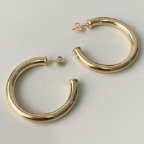 Brinco Argola Dourada Lisa Média