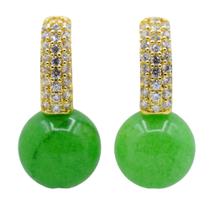 Brinco Argola Dourado com Zircônia Cravejada BC3022