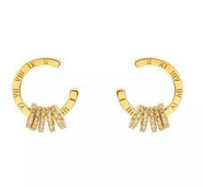 Brinco Argola Dourado Números Romanos Detalhes