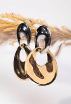 Brinco Argola Dupla Arredondadas Prata E Dourado Salvatore