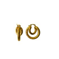 Brinco argola dupla banhado a ouro Brinco argola dupla banhado a ouro