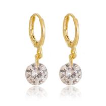 Brinco Argola e Cristal Banhado A ouro 18K