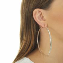 Brinco Argola Elegante 7cm De Prata Maciça 925 Brinco Argola Elegante 7cm De Prata Maciça 925