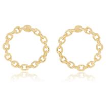 Brinco argola em elo banhado a ouro 18k Brinco argola em elo banhado a ouro 18k
