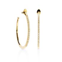 Brinco Argola Em Ouro 18k Com 92 Diamantes